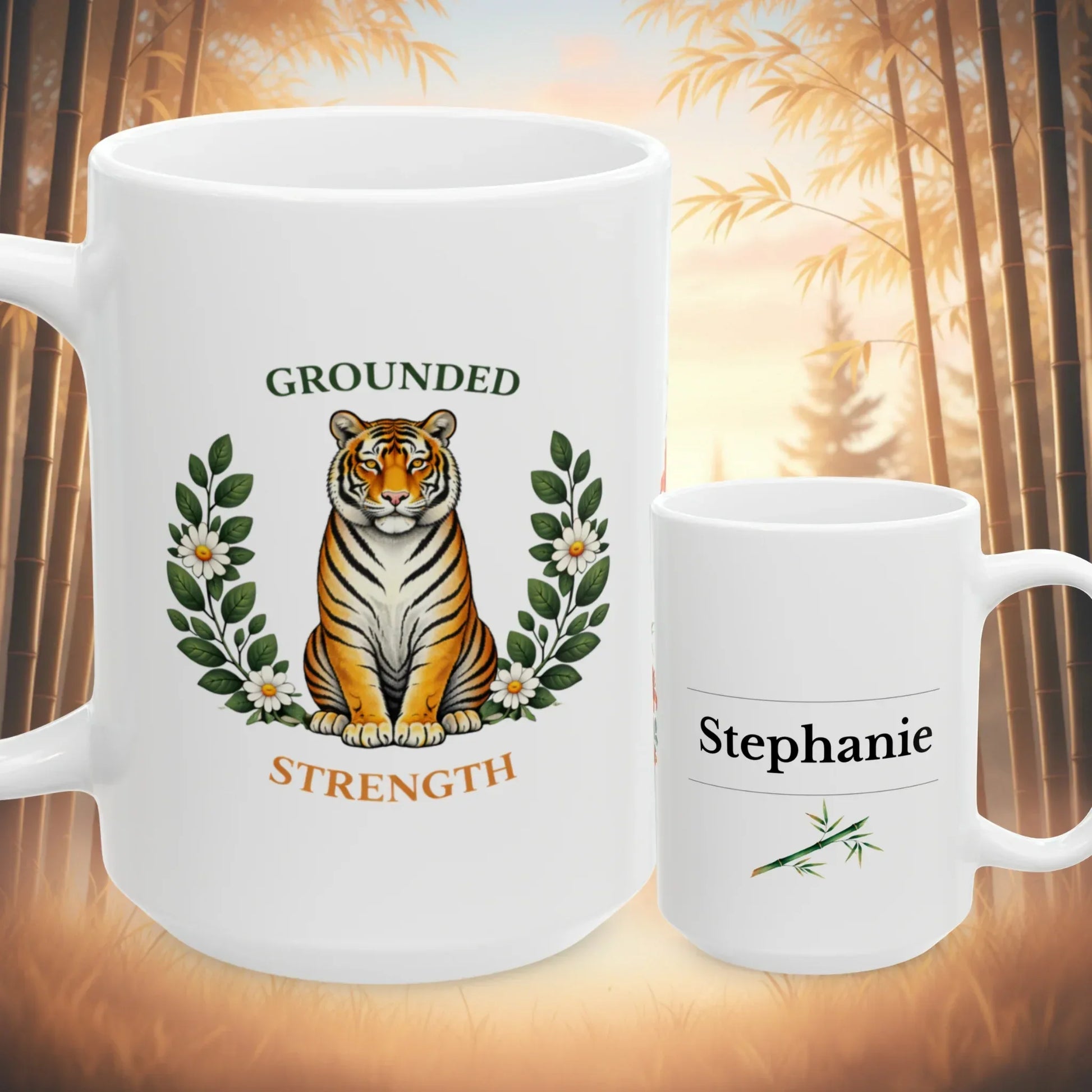 Shop our premium grounded strength tiger mug from MySisterIsASurvivor.