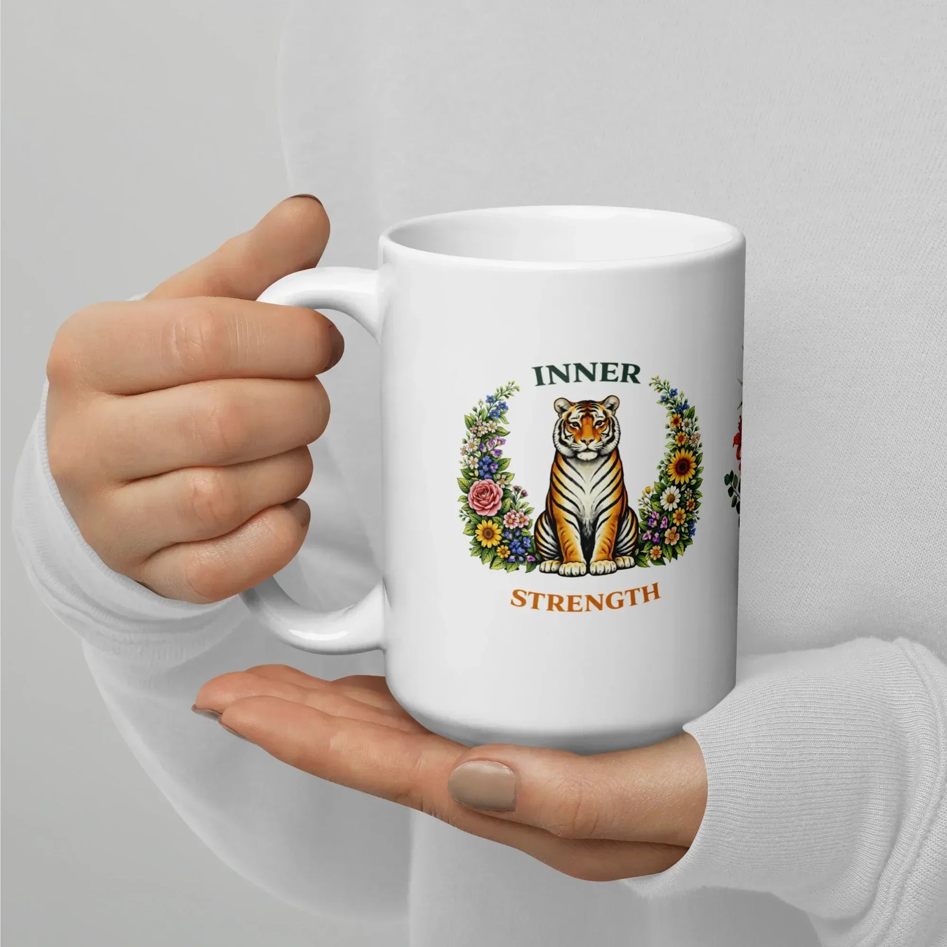 Shop our premium inner strength tiger mug from MySisterIsASurvivor.