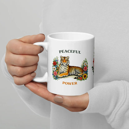 Shop our premium peaceful power tiger mug from MySisterIsASurvivor.
