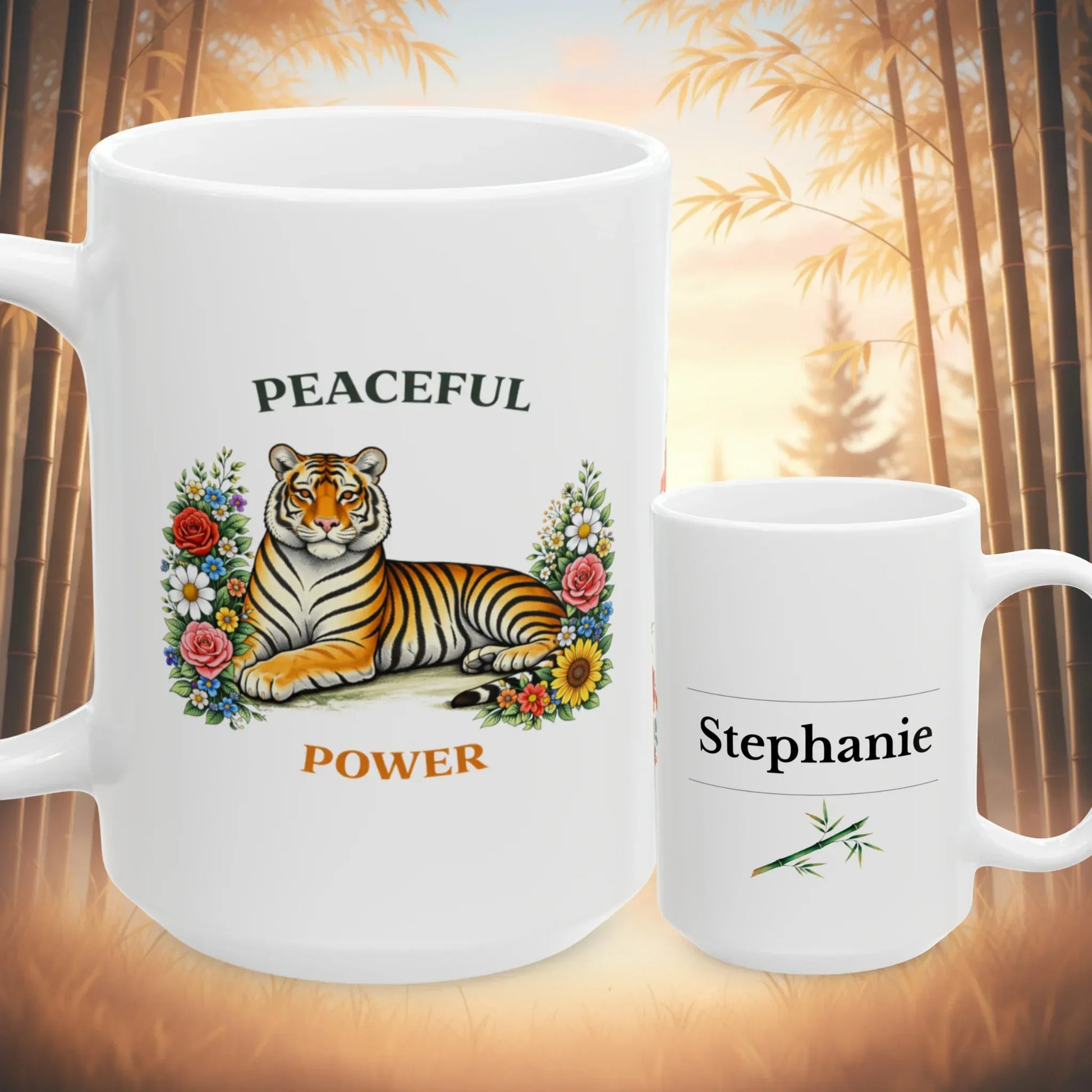 Shop our premium peaceful power tiger mug from MySisterIsASurvivor.