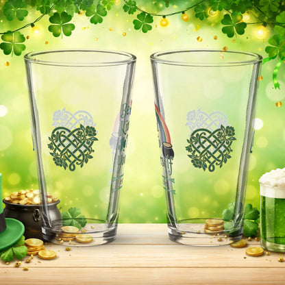 Shop our premium be kind to your yourself st patrick pint glass from MySisterIsASurvivor.