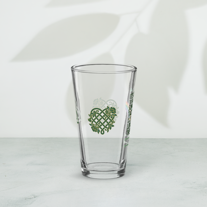 St. Patrick’s Day pint glass with It’s Okay to Fall Apart Sometimes affirmation and Irish shamrocks