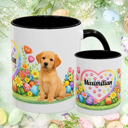 Shop our labrador retriever yellow golden puppy easter mug featuring the 11oz style option from MySisterIsASurvivor.