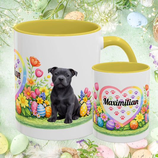 Shop our pitbull blue puppy easter mug featuring the 11oz style option from MySisterIsASurvivor.