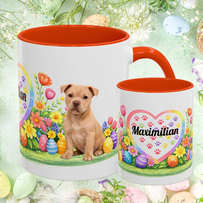 Shop our pitbull fawn puppy easter mug featuring the 11oz style option from MySisterIsASurvivor.