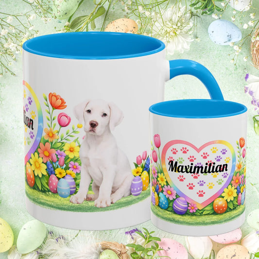 Shop our great dane all white puppy easter mug featuring the 11oz style option from MySisterIsASurvivor.