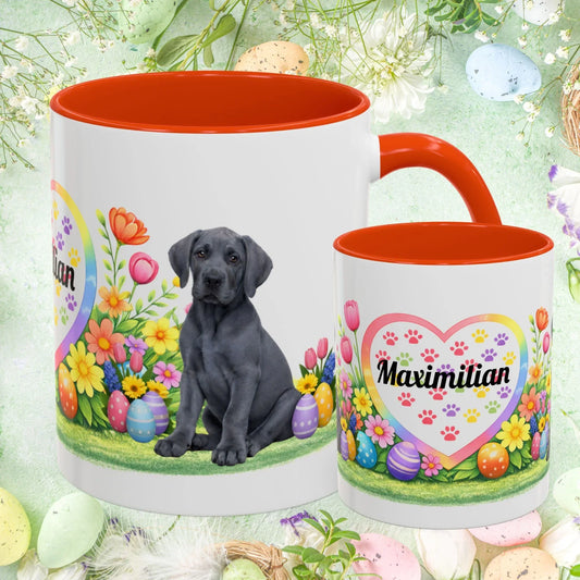 Shop our great dane blue puppy easter mug featuring the 11oz style option from MySisterIsASurvivor.