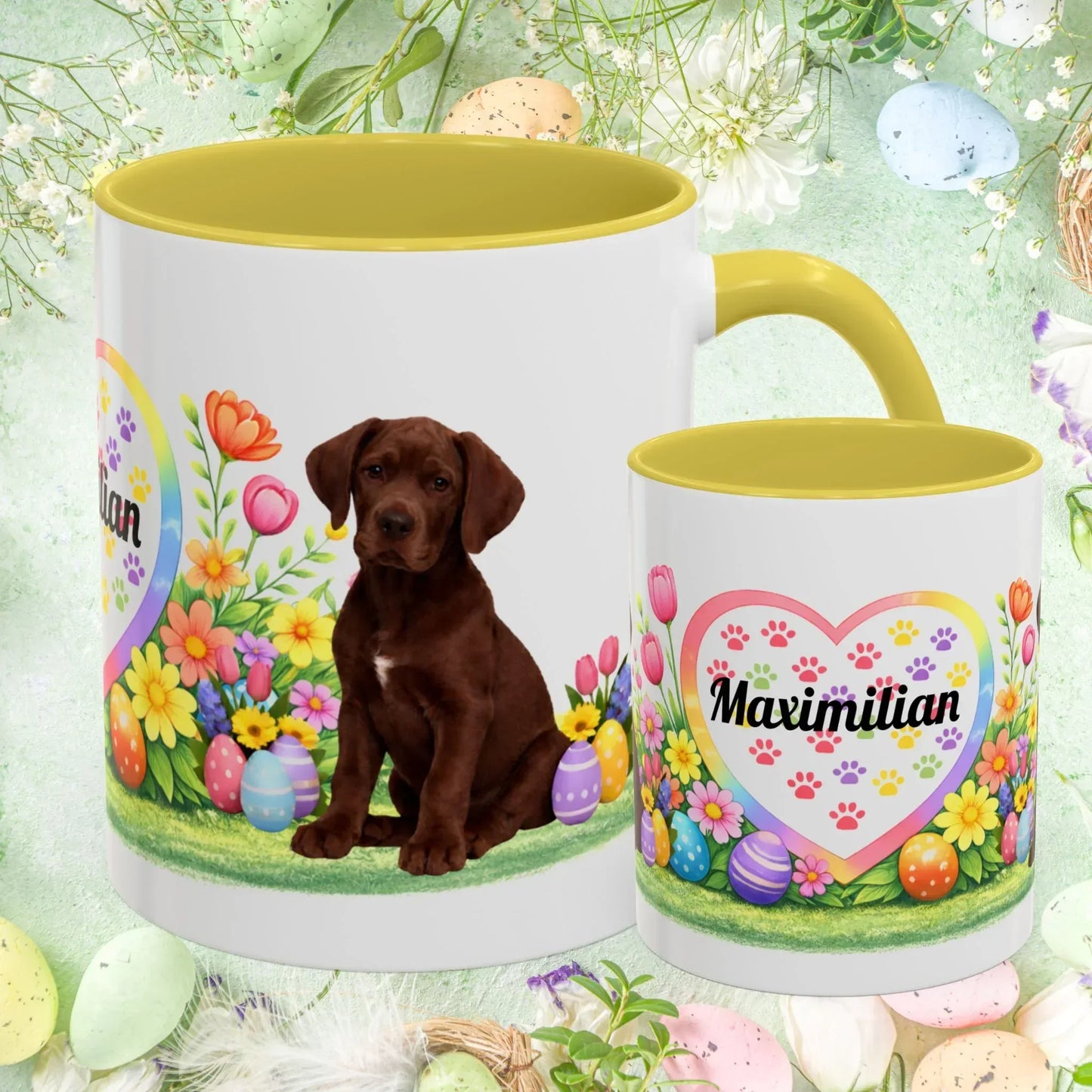 Shop our great dane chocolate puppy easter mug featuring the 11oz style option from MySisterIsASurvivor.