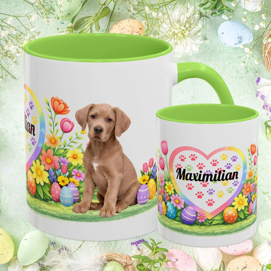 Shop our great dane isabella dilute fawn puppy easter mug featuring the 11oz style option from MySisterIsASurvivor.