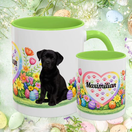 Shop our rottweiler black puppy easter mug featuring the 11oz style option from MySisterIsASurvivor.