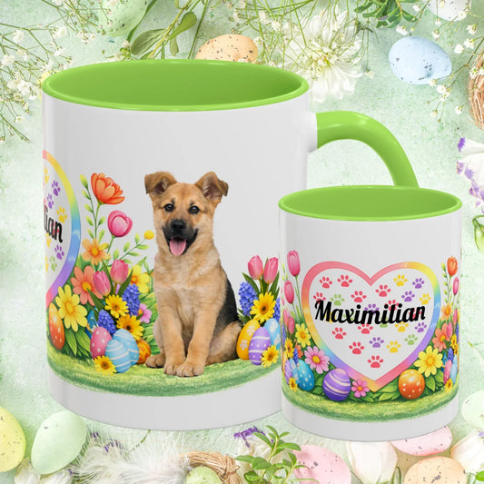 Shop our german shepherd black tan puppy easter mug featuring the 11oz style option from MySisterIsASurvivor.