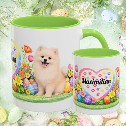 Shop our pomeranian cream puppy easter mug featuring the 11oz style option from MySisterIsASurvivor.