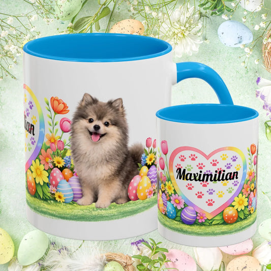 Shop our pomeranian wolf sable puppy easter mug featuring the 11oz style option from MySisterIsASurvivor.