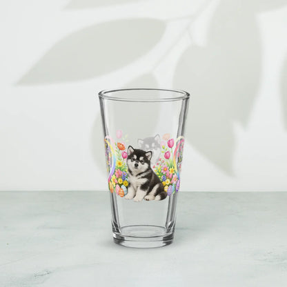 Shop our premium alaskan malamute seal white easter puppy pint glass from MySisterIsASurvivor.