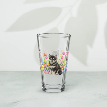 Shop our premium alaskan malamute agouti white easter puppy pint glass from MySisterIsASurvivor.