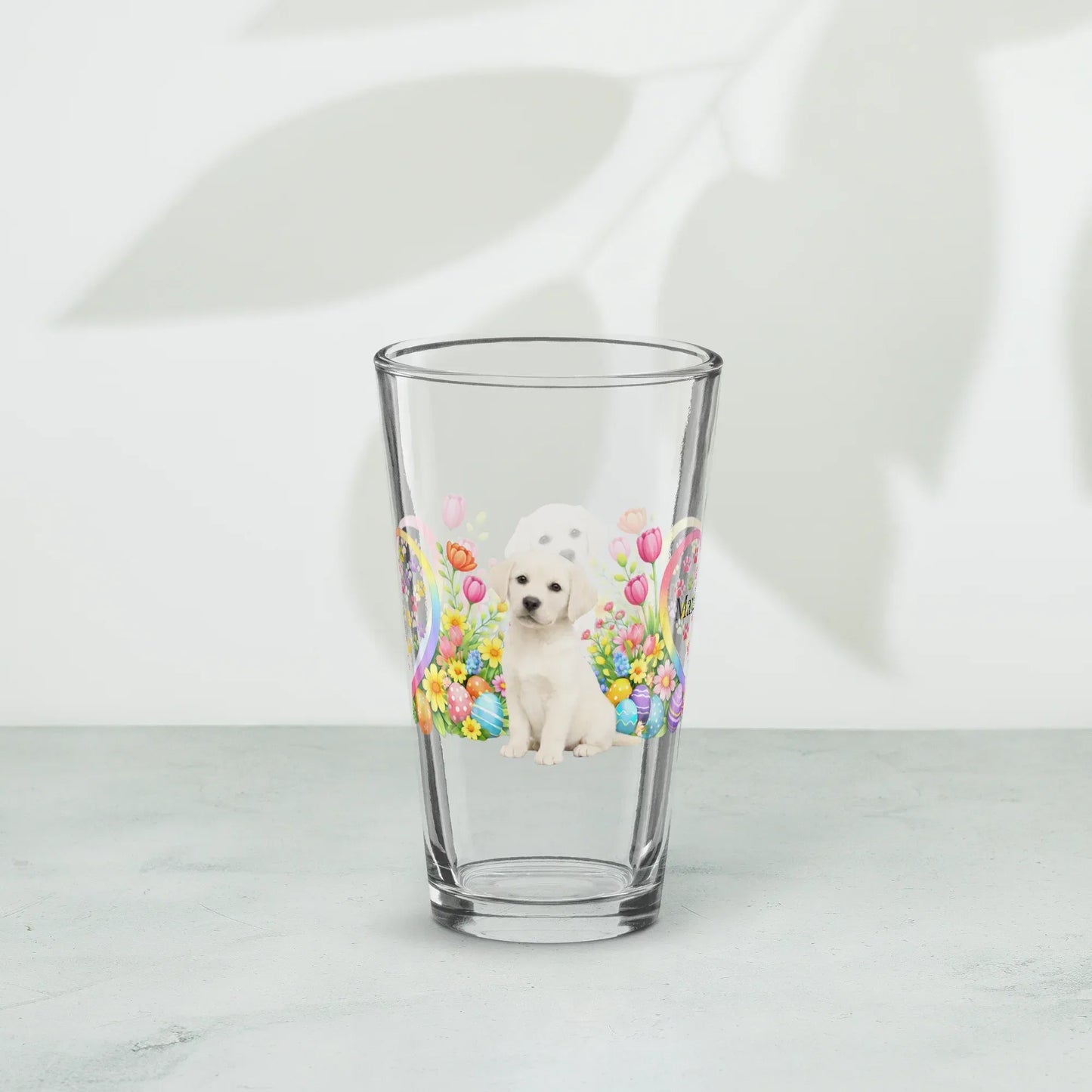 Shop our premium labrador retriever yellow creamy white easter puppy pint glass from MySisterIsASurvivor.