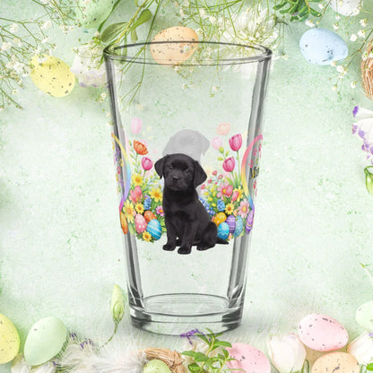 Shop our premium labrador retriever black easter puppy pint glass from MySisterIsASurvivor.