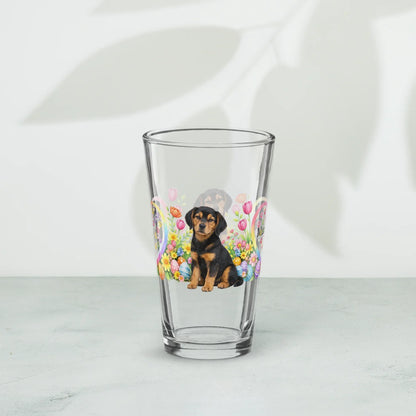 Shop our premium american foxhound black tan easter puppy pint glass from MySisterIsASurvivor.