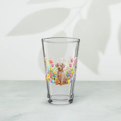 Shop our premium doberman fawn isabella rust easter puppy pint glass from MySisterIsASurvivor.