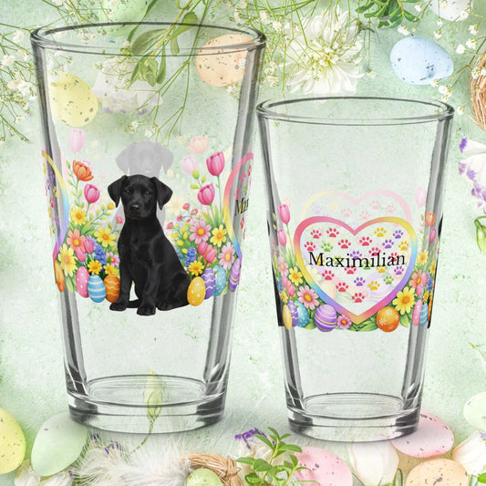 Shop our doberman melanistic black easter puppy pint glass featuring the 16oz style option from MySisterIsASurvivor.