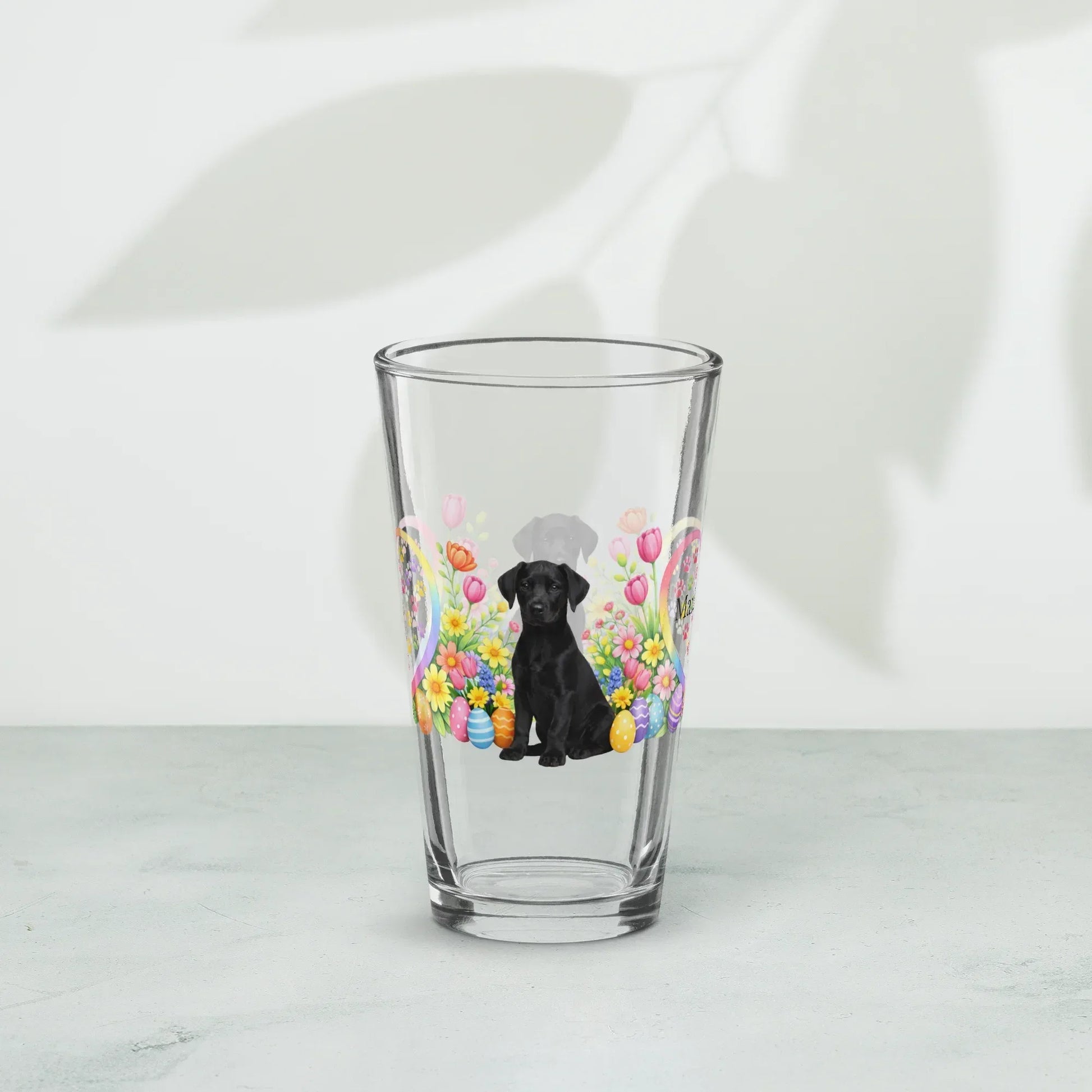 Shop our premium doberman melanistic black easter puppy pint glass from MySisterIsASurvivor.