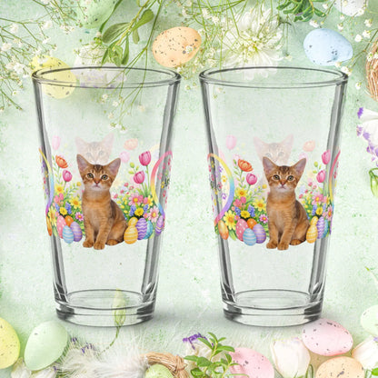 Shop our premium abyssinian easter kitten pint glass from MySisterIsASurvivor.