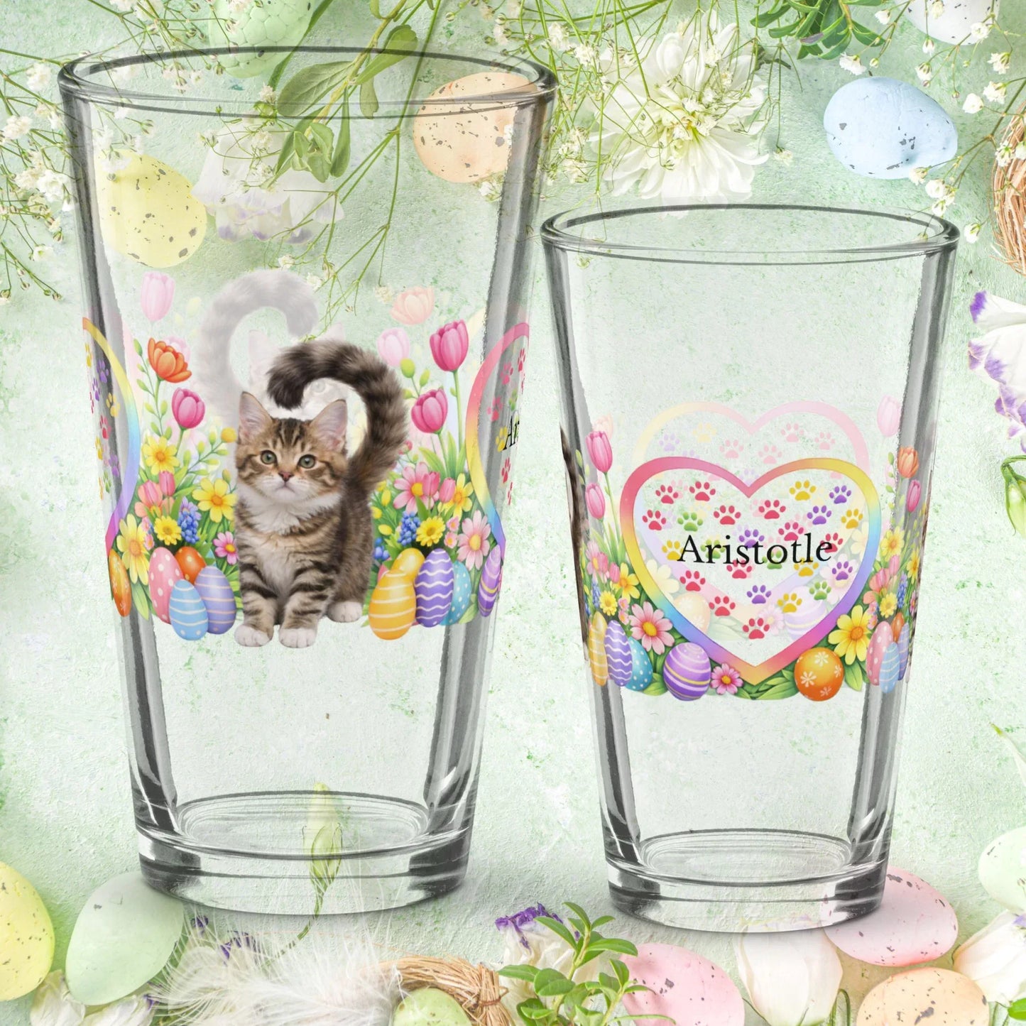 Shop our american ringtail easter kitten pint glass featuring the 16oz style option from MySisterIsASurvivor.