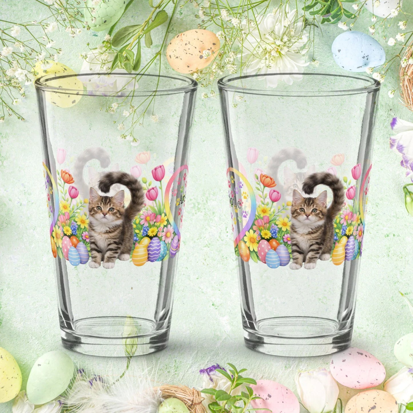 Shop our premium american ringtail easter kitten pint glass from MySisterIsASurvivor.