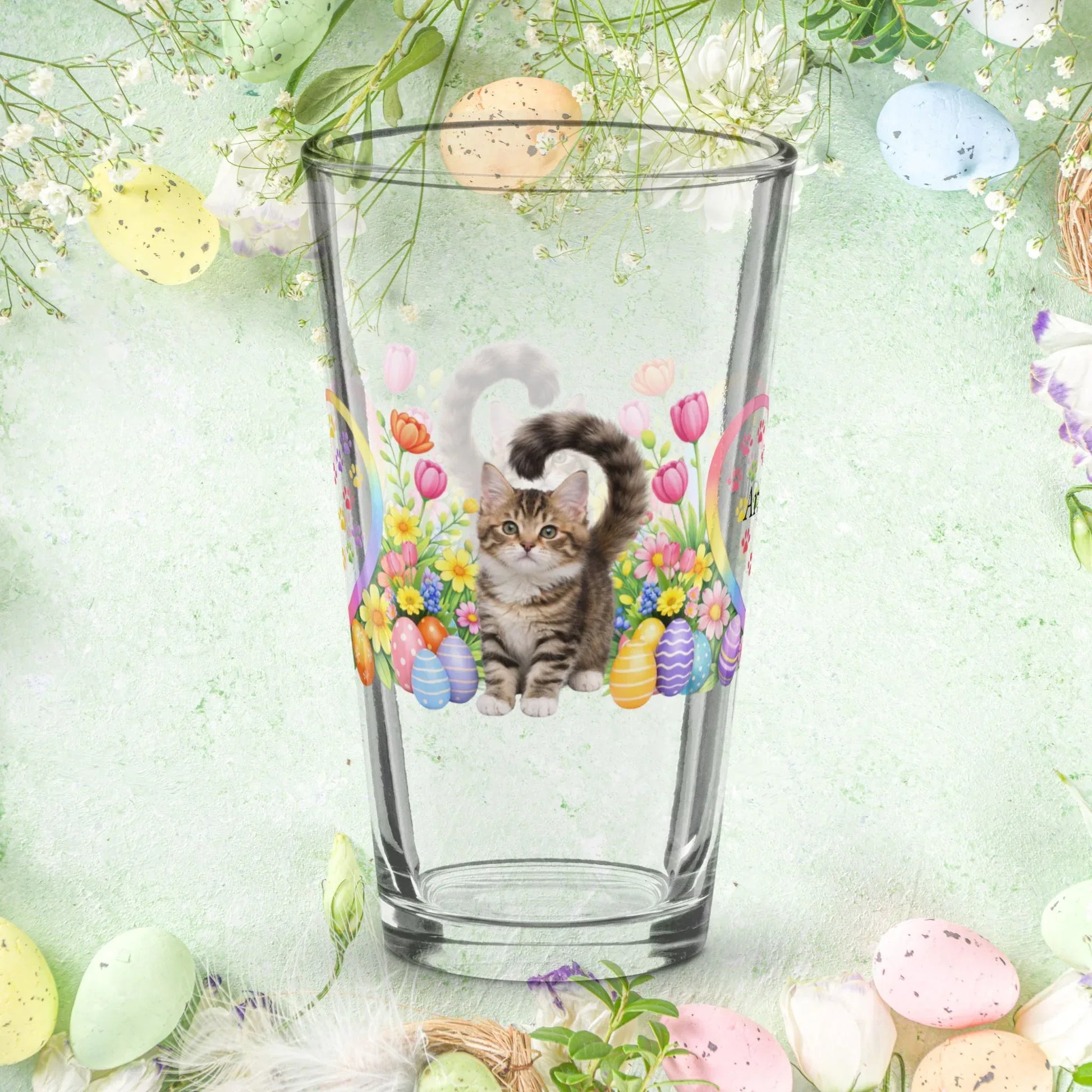 Shop our premium american ringtail easter kitten pint glass from MySisterIsASurvivor.