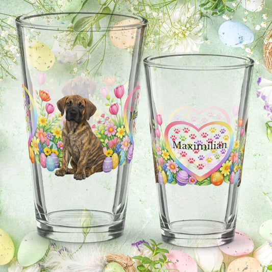 Shop our great dane brindle easter puppy pint glass featuring the 16oz style option from MySisterIsASurvivor.