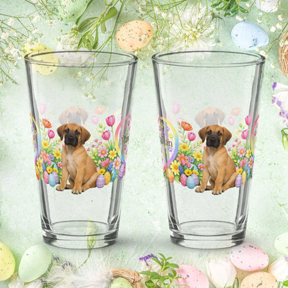 Shop our premium great dane fawn easter puppy pint glass from MySisterIsASurvivor.