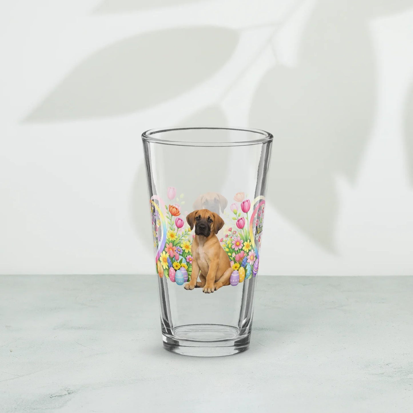 Shop our premium great dane fawn easter puppy pint glass from MySisterIsASurvivor.
