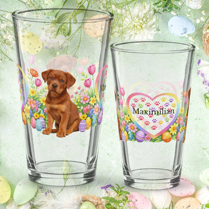 Shop our rottweiler red easter puppy pint glass featuring the 16oz style option from MySisterIsASurvivor.