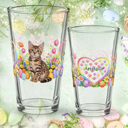 Shop our bengal easter kitten pint glass featuring the 16oz style option from MySisterIsASurvivor.