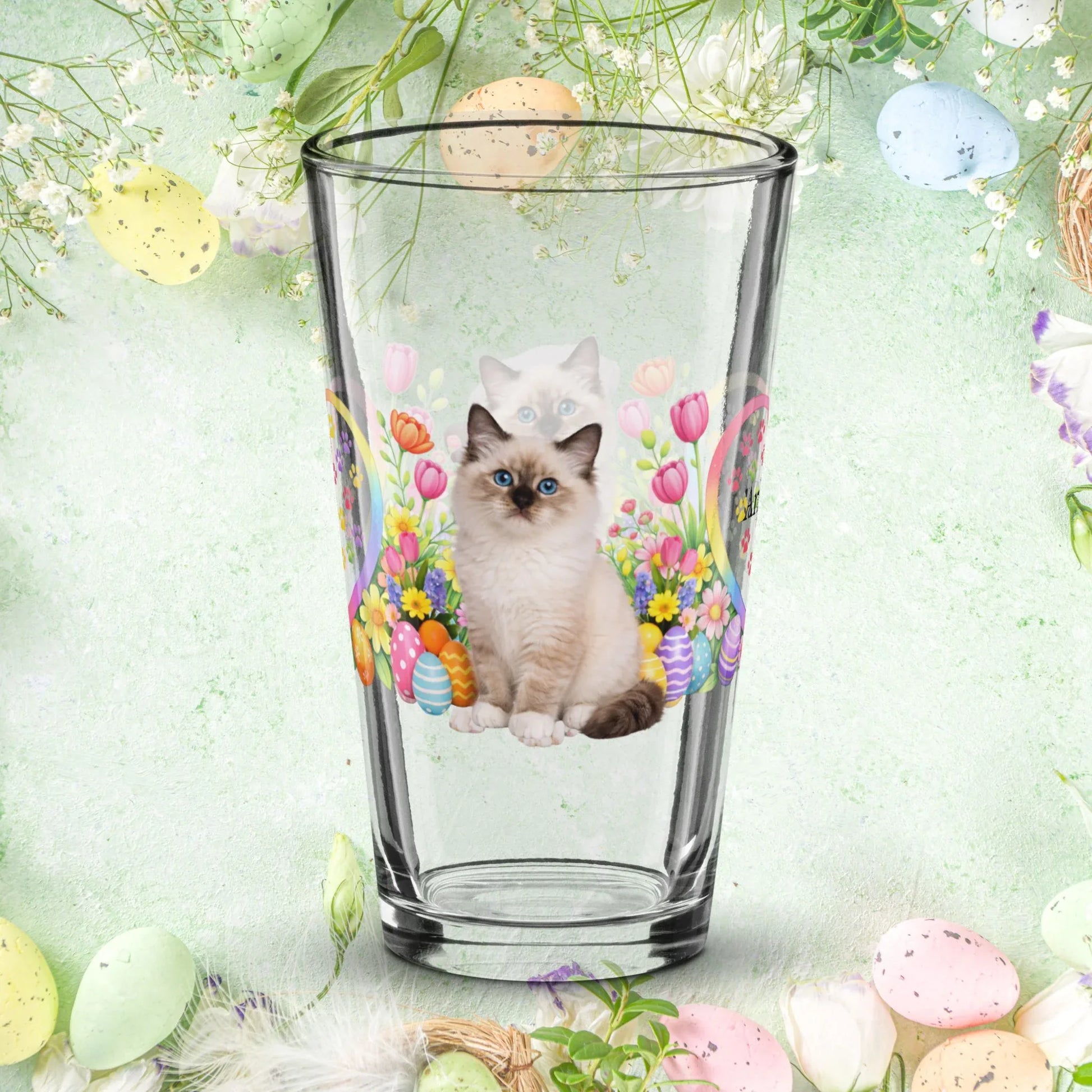 Shop our premium birman easter kitten pint glass from MySisterIsASurvivor.
