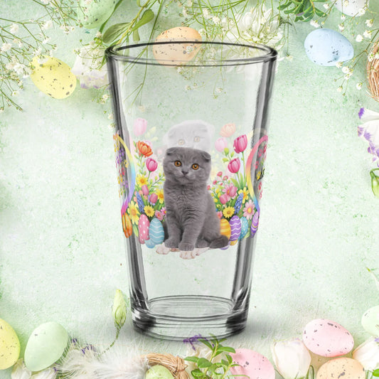 Shop our premium scottish fold easter kitten pint glass from MySisterIsASurvivor.