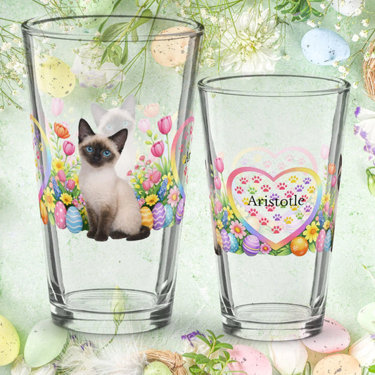 Shop our siamese easter kitten pint glass featuring the 16oz style option from MySisterIsASurvivor.