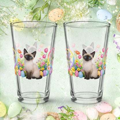 Shop our premium siamese easter kitten pint glass from MySisterIsASurvivor.