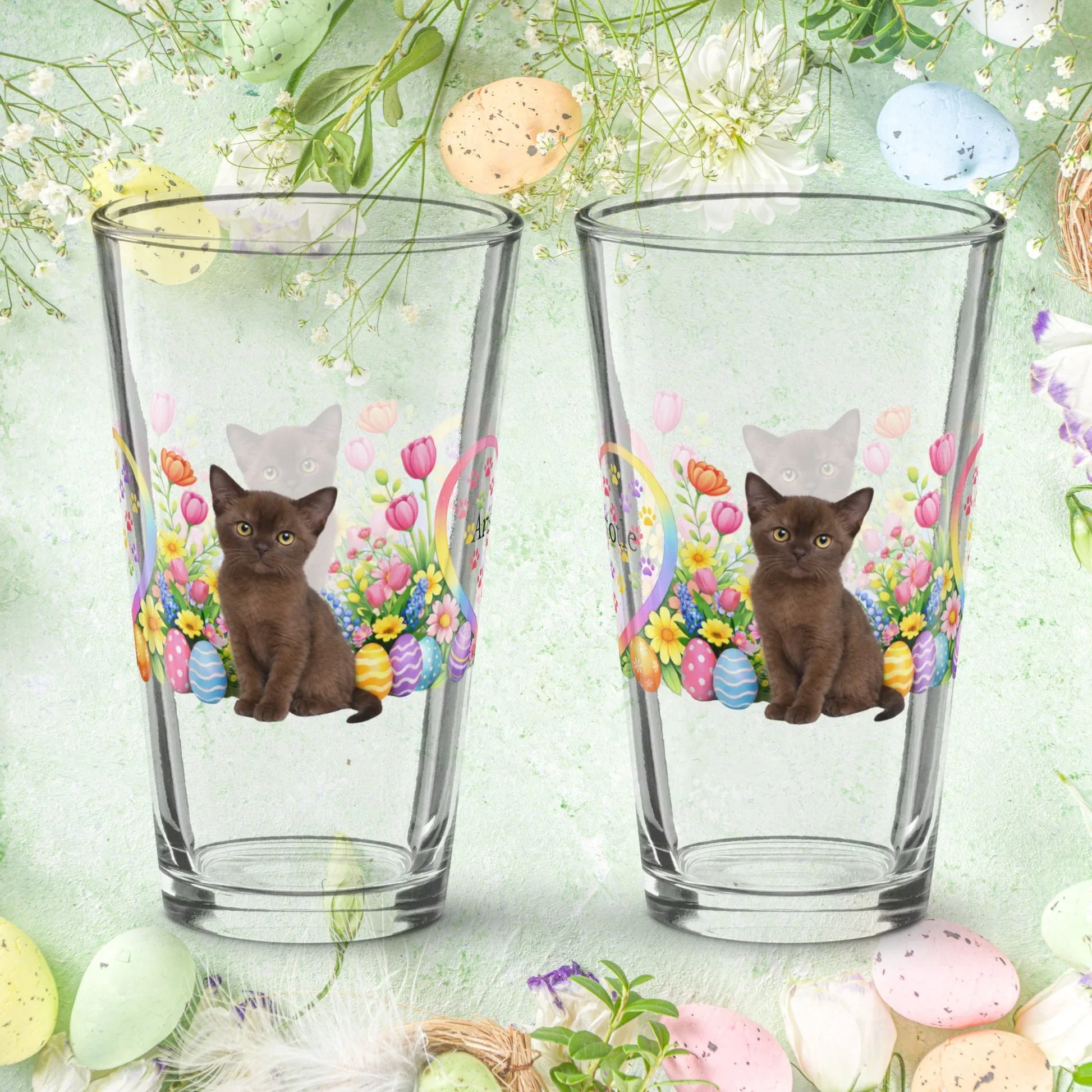 Shop our premium burmese easter kitten pint glass from MySisterIsASurvivor.
