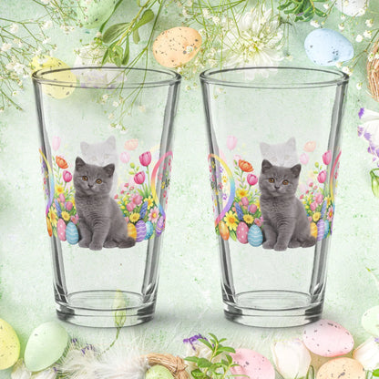 Shop our premium chartreux easter kitten pint glass from MySisterIsASurvivor.