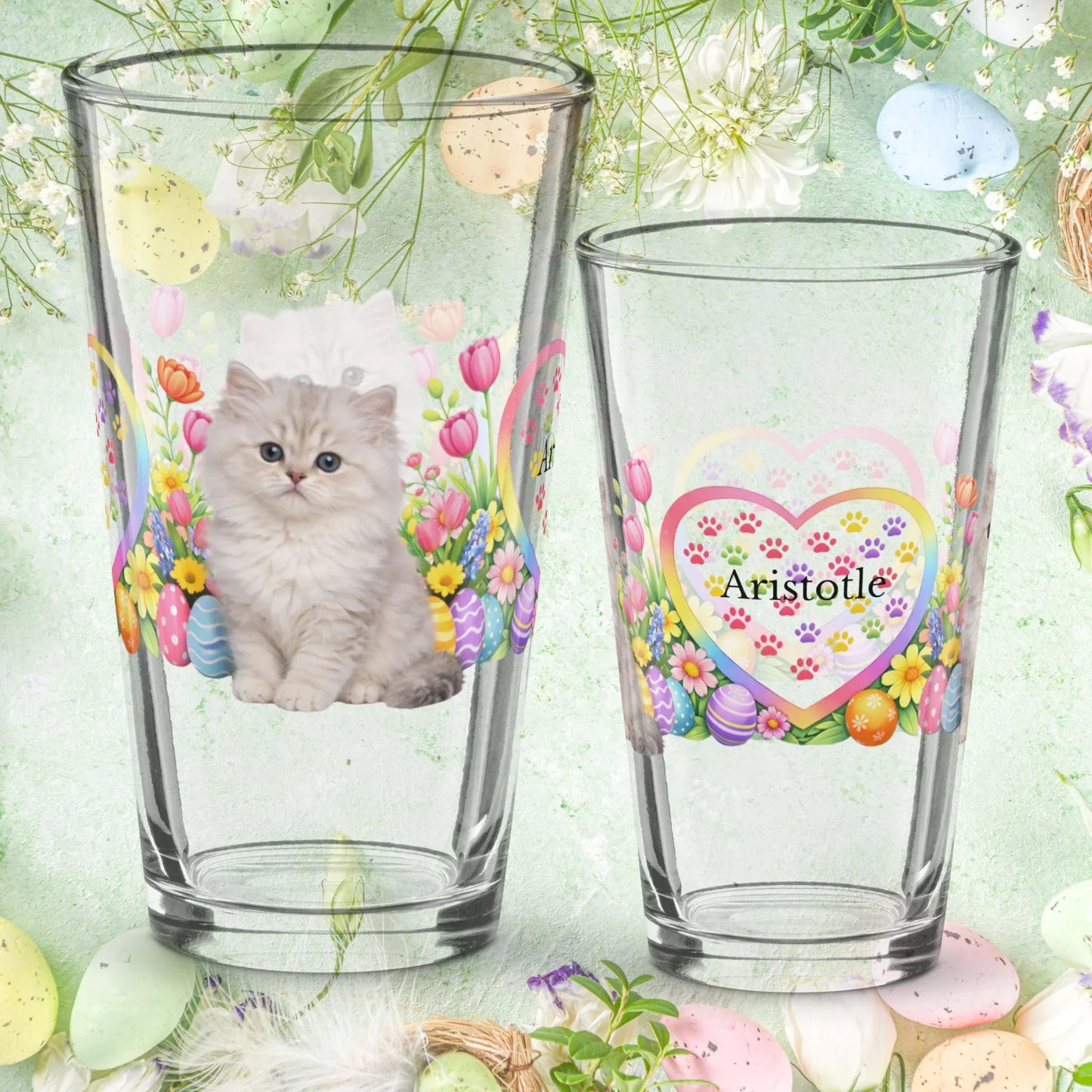 Shop our persian easter kitten pint glass featuring the 16oz style option from MySisterIsASurvivor.