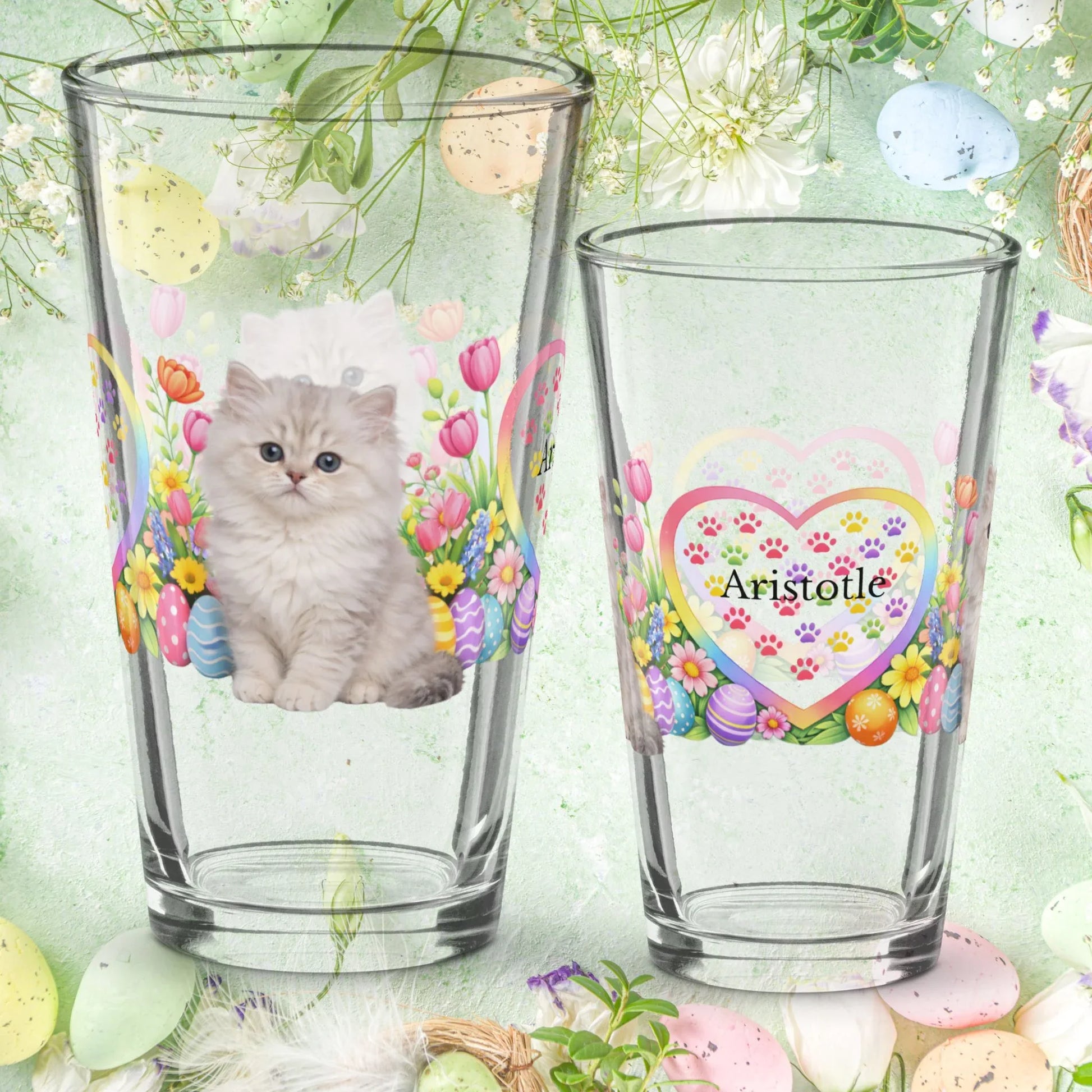 Shop our persian easter kitten pint glass featuring the 16oz style option from MySisterIsASurvivor.