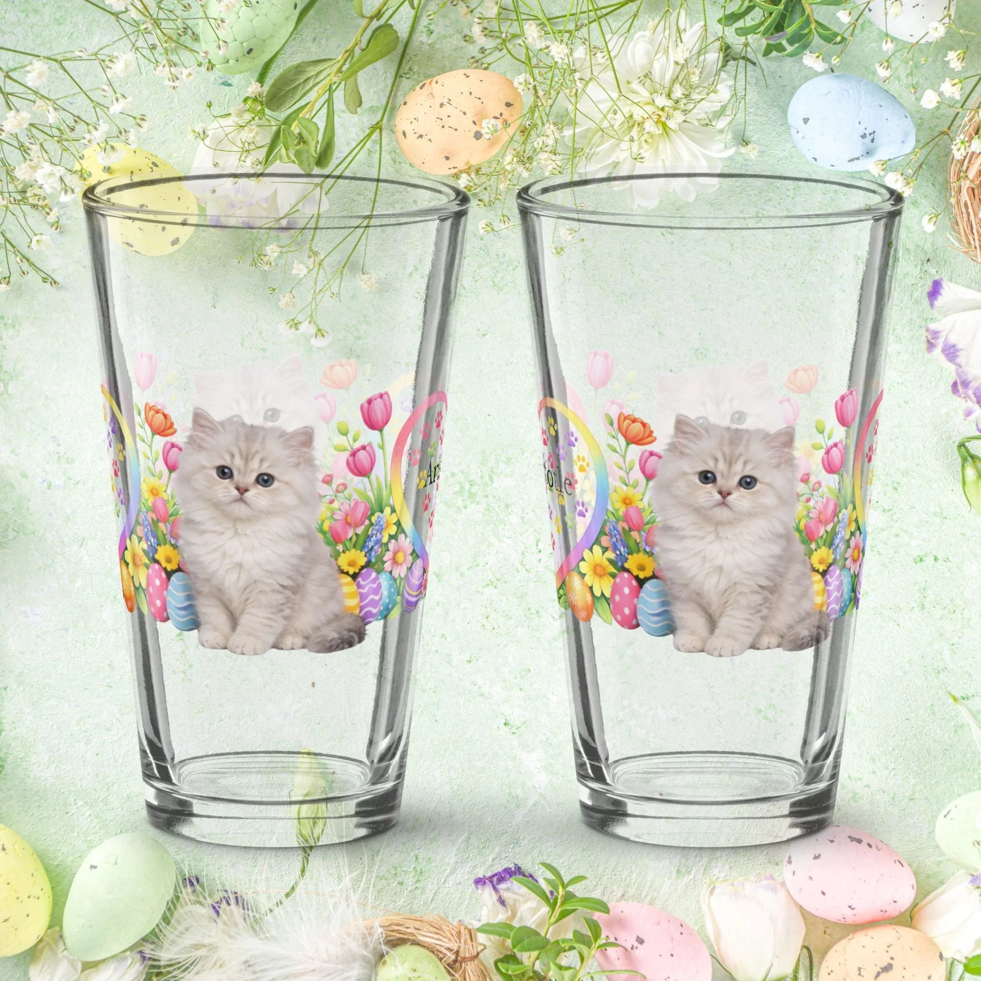 Shop our premium persian easter kitten pint glass from MySisterIsASurvivor.