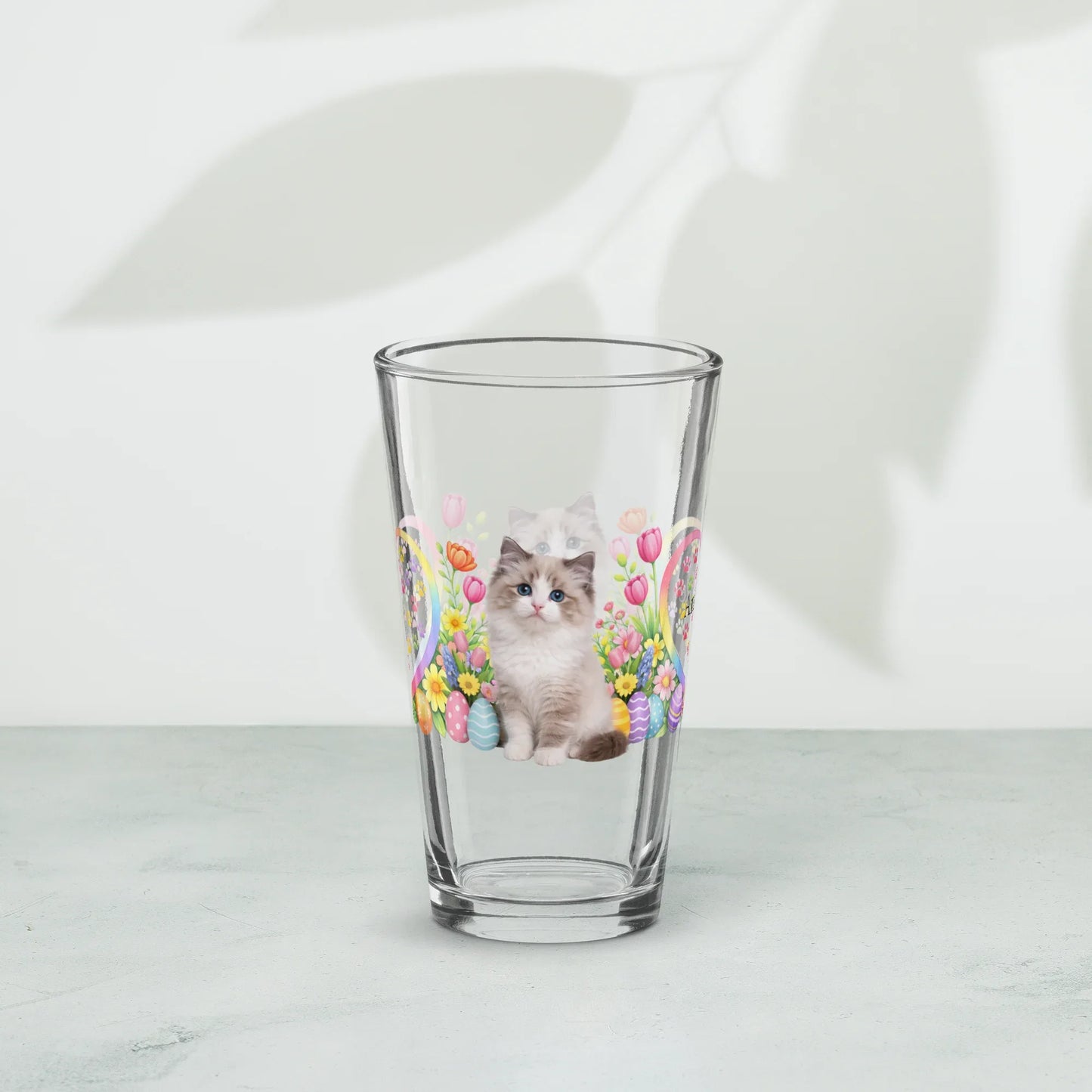 Shop our premium ragamuffin easter kitten pint glass from MySisterIsASurvivor.