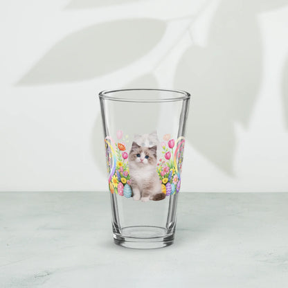 Shop our premium ragamuffin easter kitten pint glass from MySisterIsASurvivor.