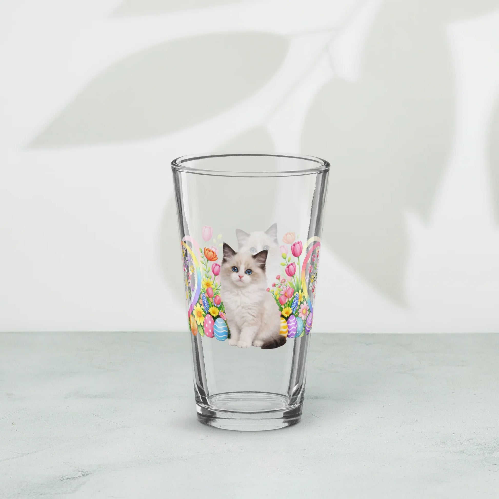 Shop our premium ragdoll easter kitten pint glass from MySisterIsASurvivor.