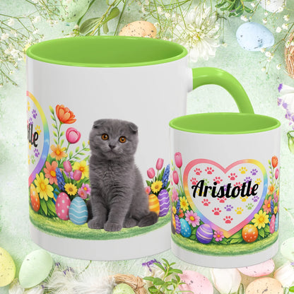 Shop our scottish fold kitten easter mug featuring the 11oz style option from MySisterIsASurvivor.