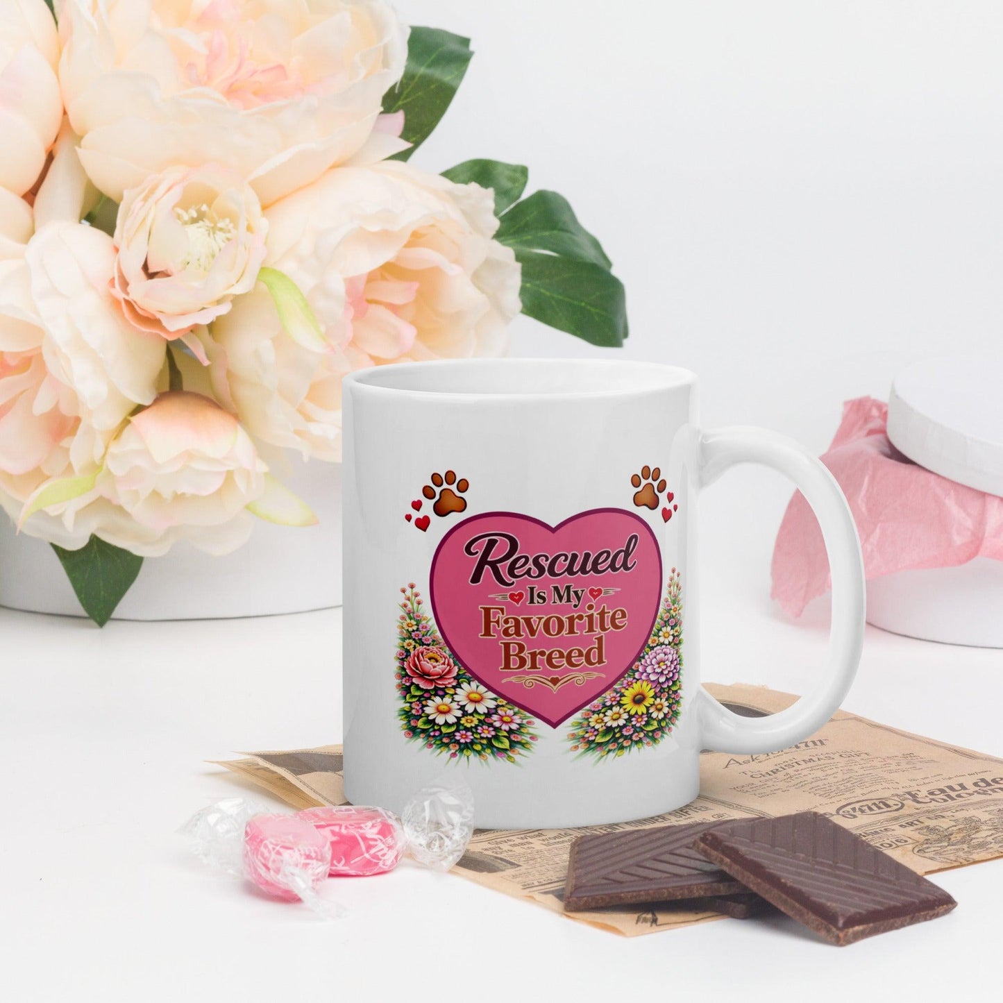 Shop our premium rescued is my favorite breed fur mom mug from MySisterIsASurvivor.