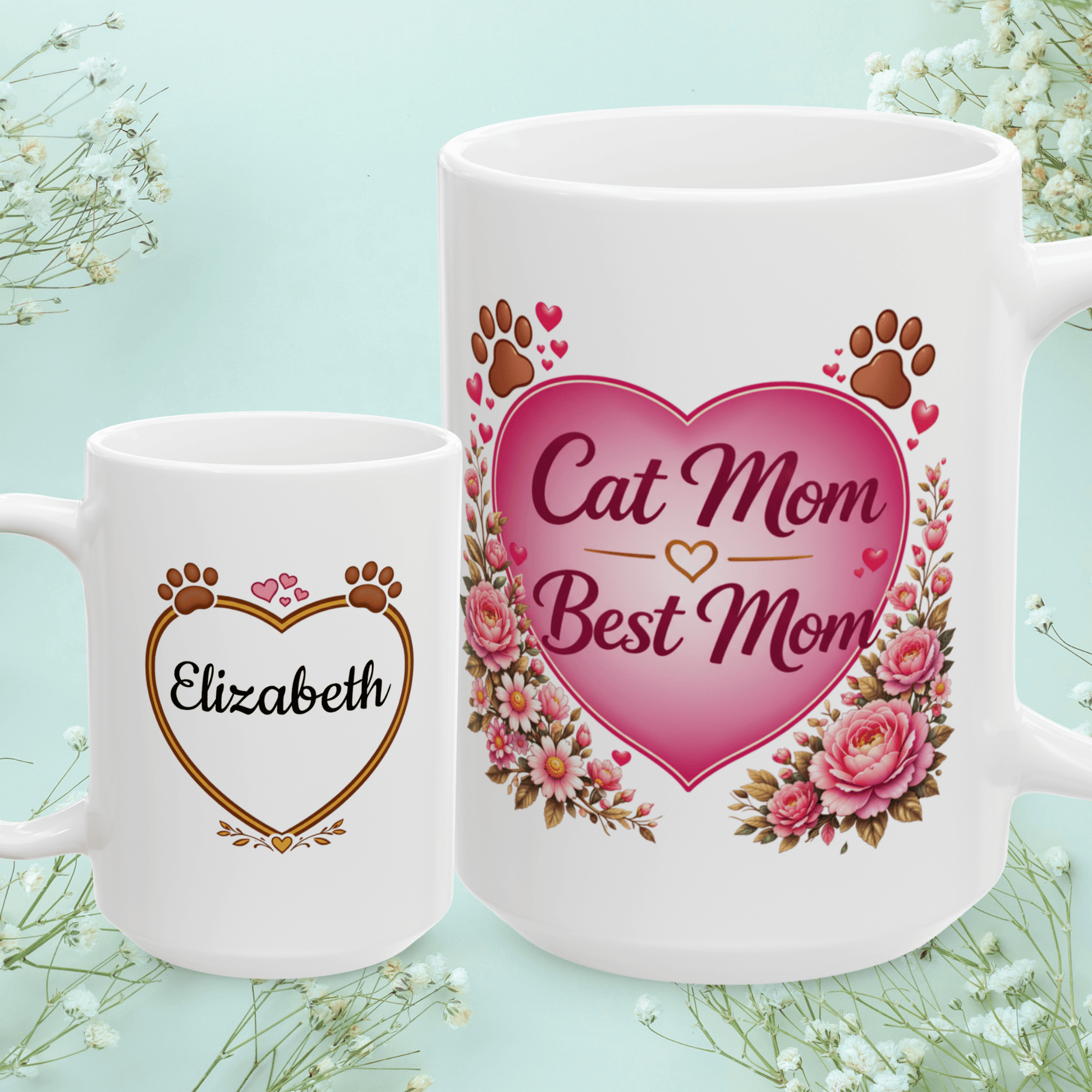 Shop our cat mom best mom fur mom mug featuring the 15oz style option from MySisterIsASurvivor.