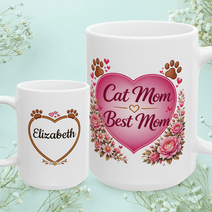 Shop our cat mom best mom fur mom mug featuring the 15oz style option from MySisterIsASurvivor.